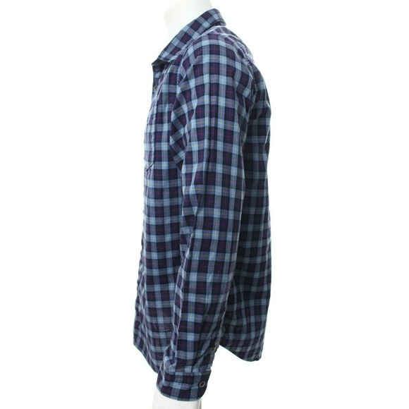 Carbon 2 Cobalt Plaid Button Front Shirt Large - Picture 3 of 7
